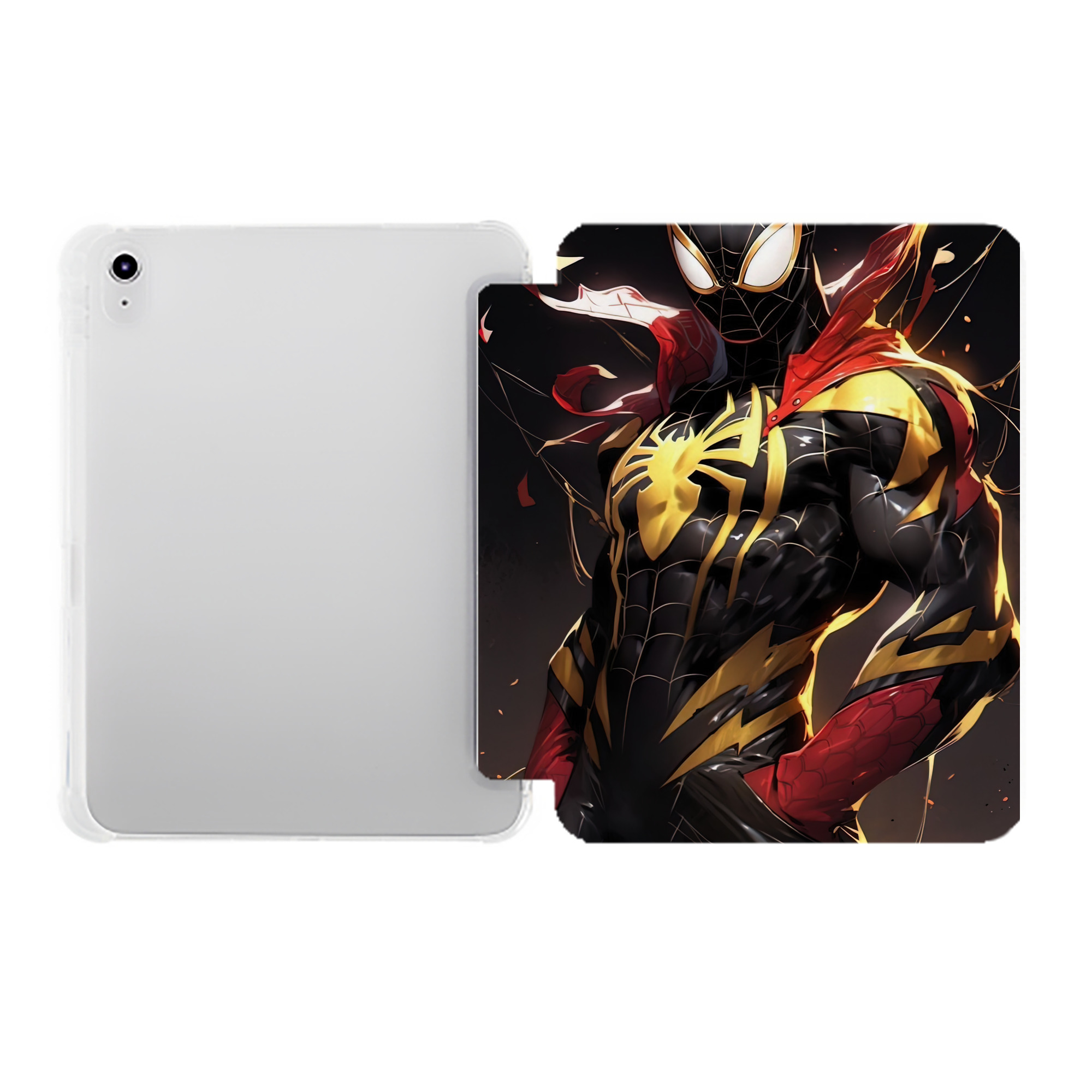 （画像用） Spider Man スパイダーマン IPad ケース ペン収納付き 三つ折りスタンド PUレザー×シリコン 対応機種9.5/10.5/10.9インチ